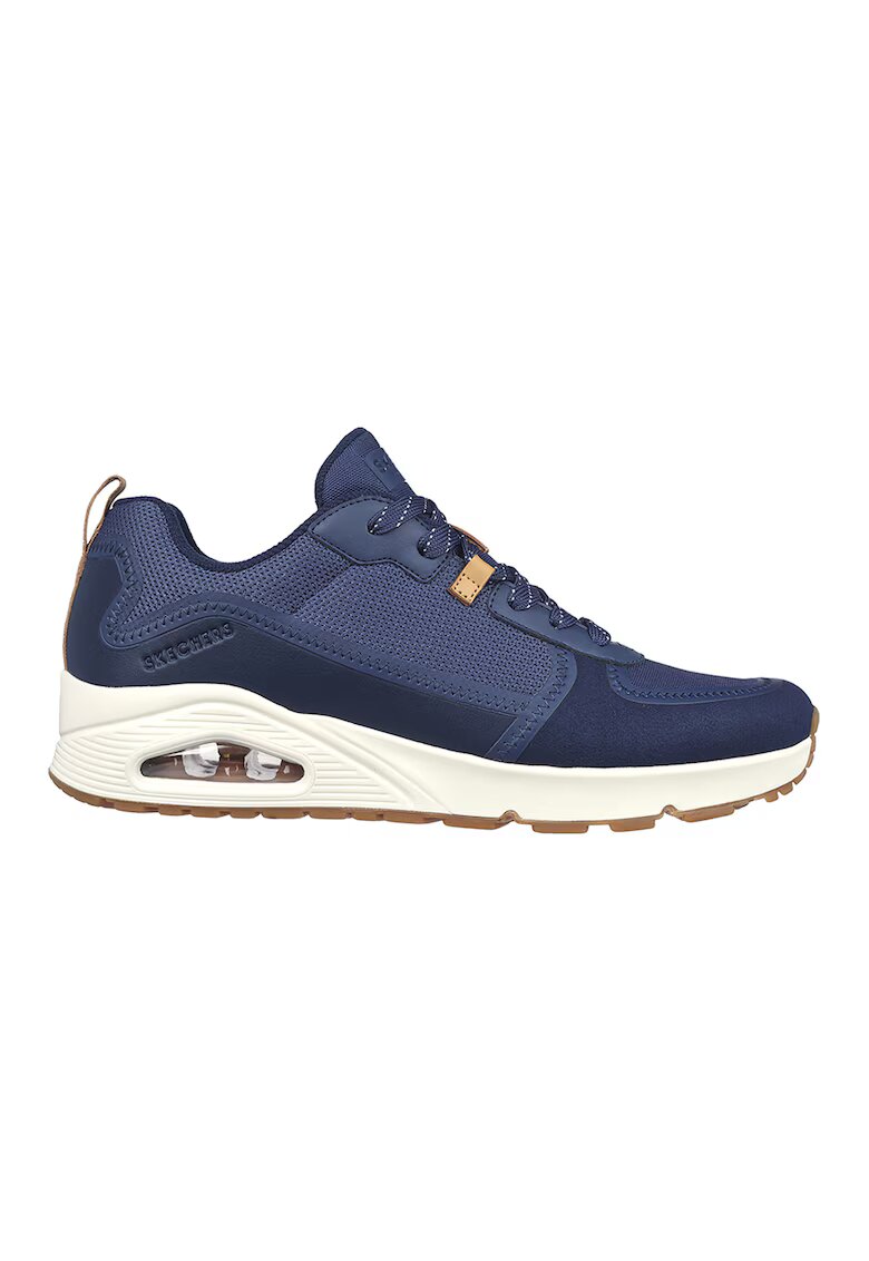 Skechers Pantofi sport de piele ecologica si plasa Uno-Layover - Bleumarin