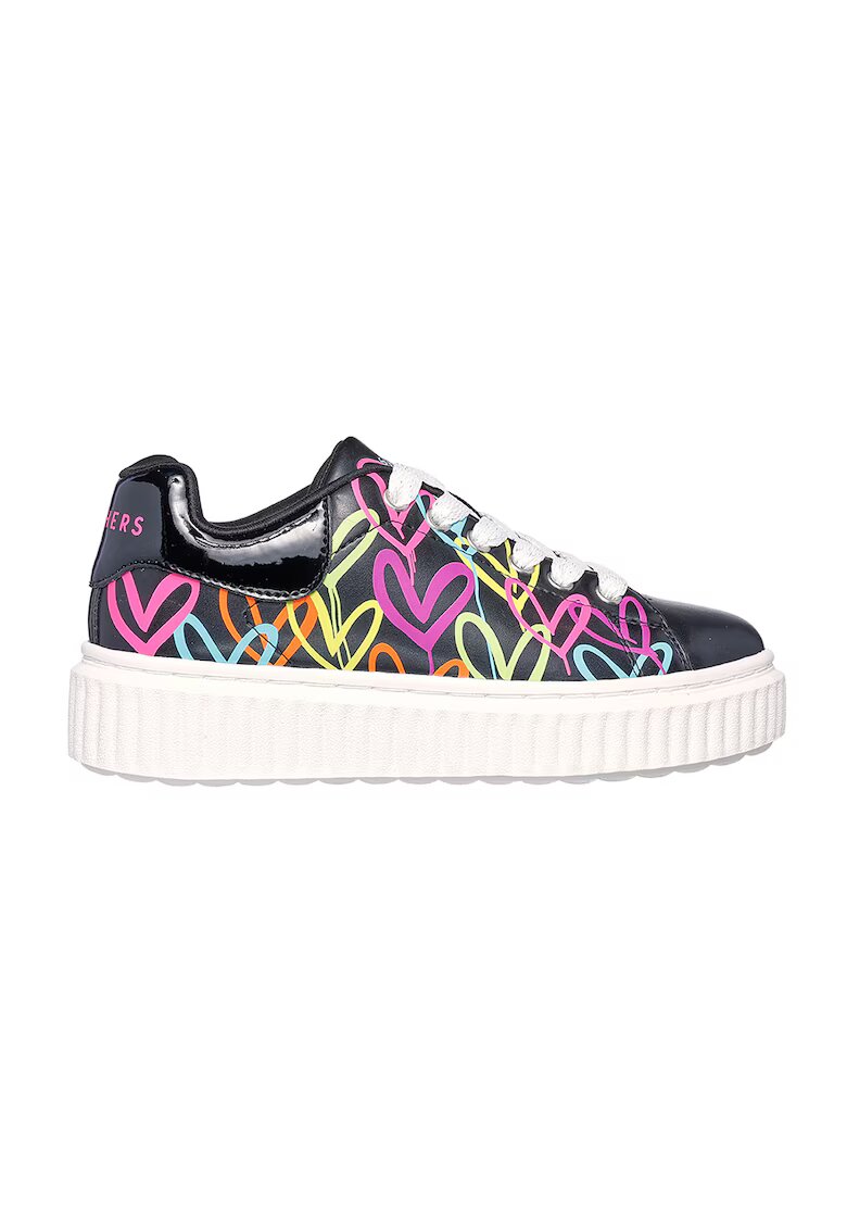 Skechers Pantofi sport de piele ecologica Street - Negru/Multicolor