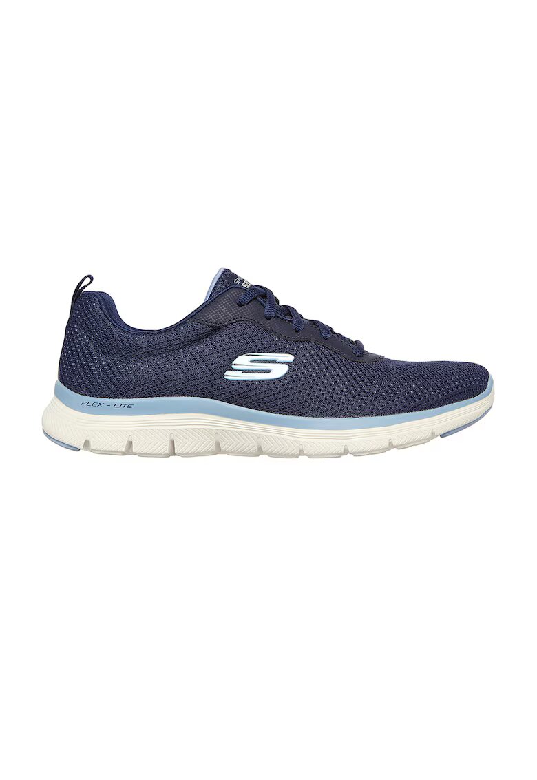 Skechers Pantofi sport de plasa Flex Appeal 4.0 - Alb/Albastru inchis