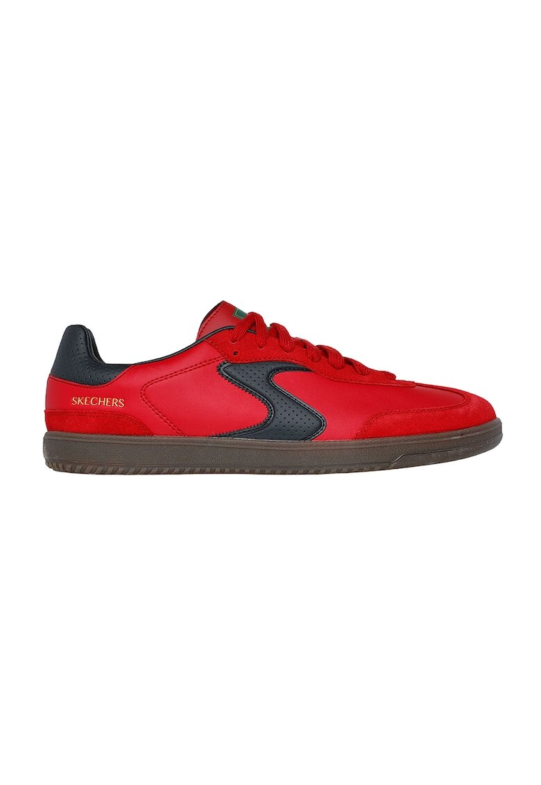 Skechers Pantofi sport din piele ecologica cu garnitura din piele intoarsa Hotshot - Rosu/Negru
