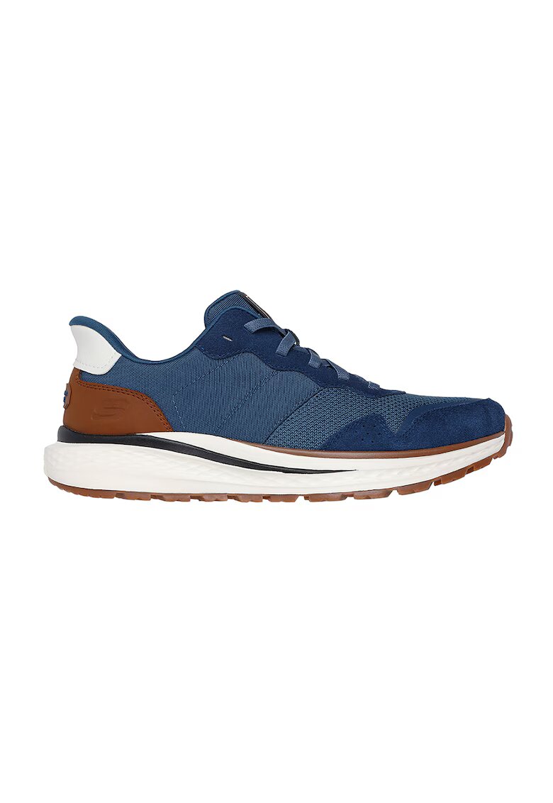 Skechers Pantofi sport din piele ecologica cu garnituri din piele intoarsa Slade Ultra - Albastru