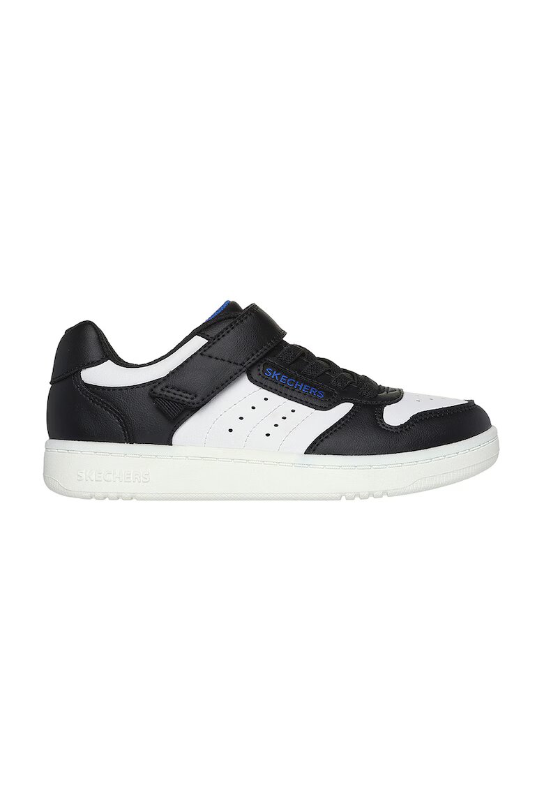 Skechers Pantofi sport din piele ecologica cu inchidere velcro Quick Street - Alb/Negru