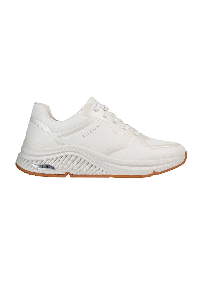 Skechers Pantofi sport din piele ecologica cu talpa wedge S-Miles - Alb