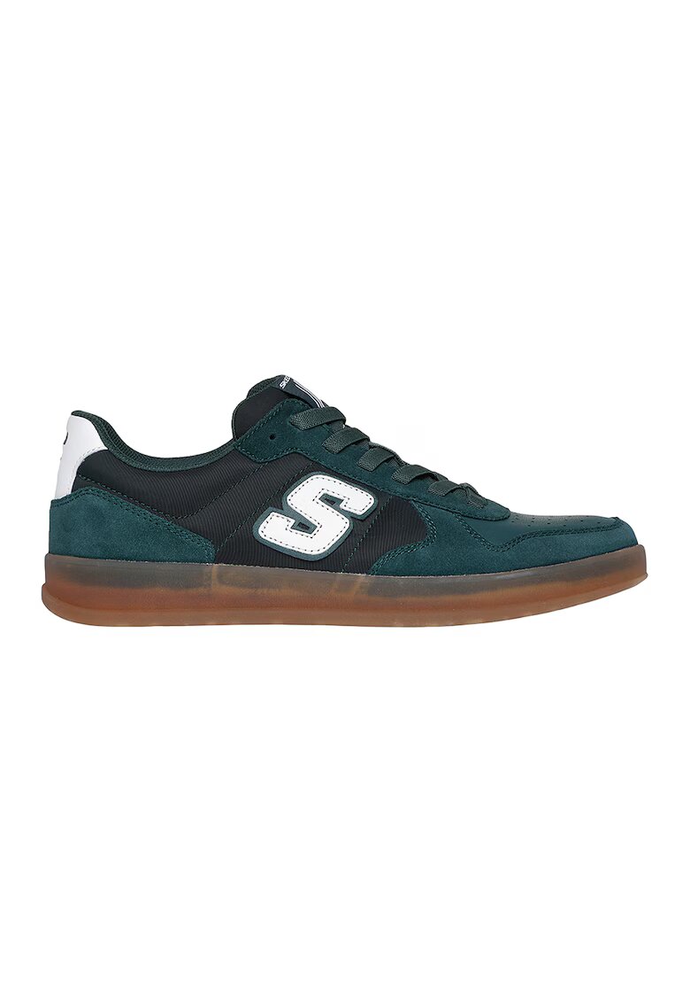 Skechers Pantofi sport din piele si piele intoarsa New Wave Cup - Verde englez