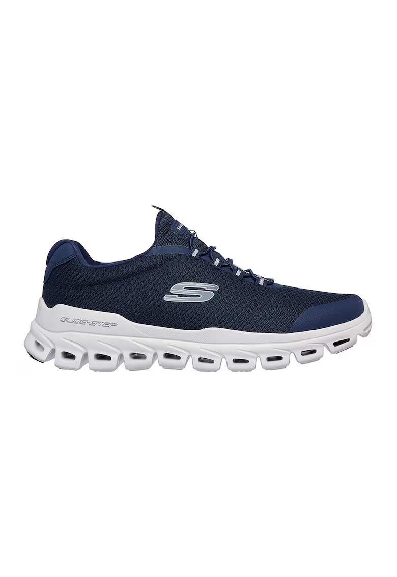 Skechers Pantofi sport din plasa cu logo Glide Step - Bleumarin