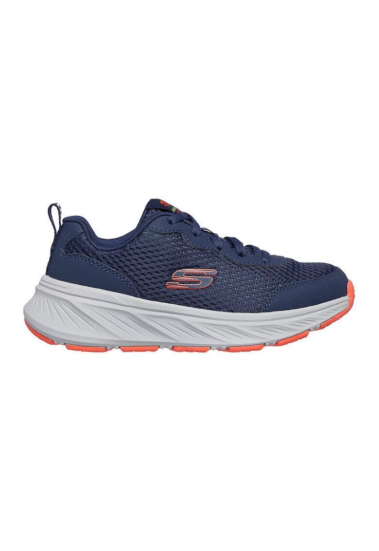 Skechers Pantofi sport Edgeride cu insertii de piele ecologica - Portocaliu mandarina/Bleumarin