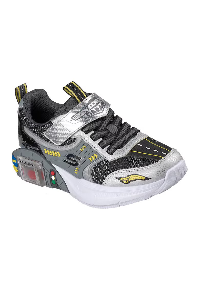 Skechers Pantofi sport Garage cu masinute - Gri/Galben/Argintiu