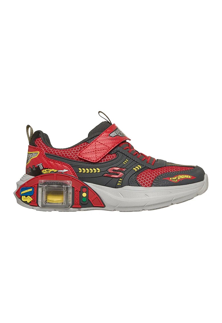 Skechers Pantofi sport Garage cu masinute - Rosu/Galben/Gri inchis
