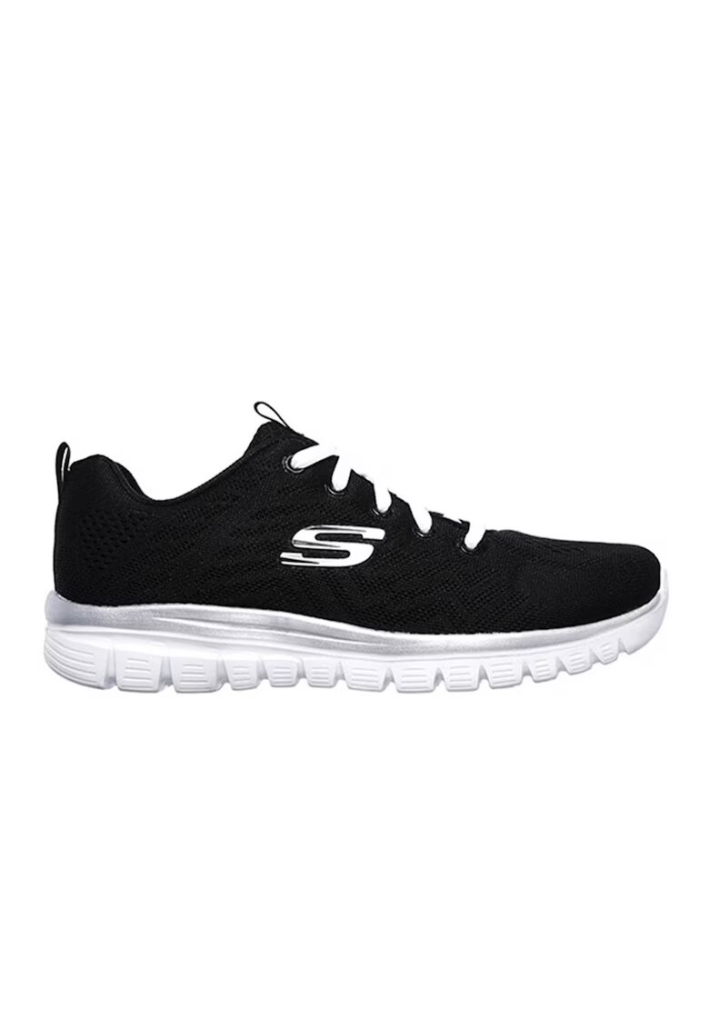 Skechers Pantofi Sport Get Connected Wide W 12615W-BKW - Femei - Negru