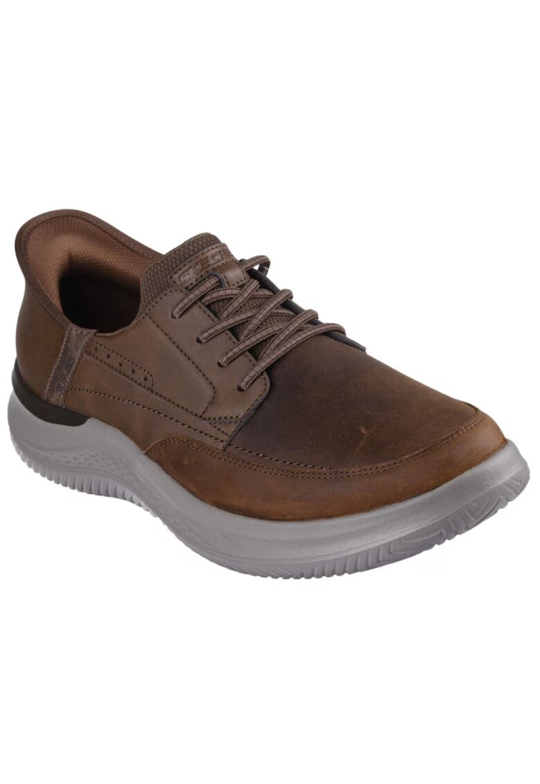 Skechers Pantofi sport Hasting Rory Slip-ins® din piele si piele ecologica - Maro