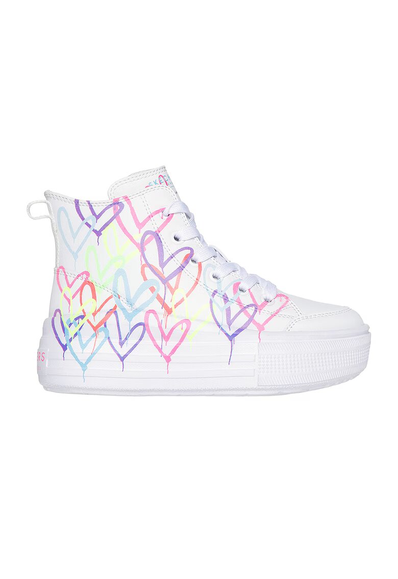 Skechers Pantofi sport high-top de piele ecologica Street - Alb/Multicolor