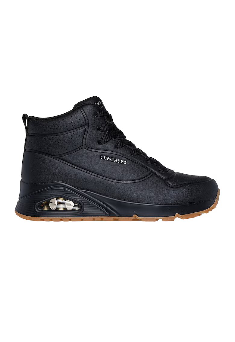 Skechers Pantofi sport inalti de piele ecologica - Negru