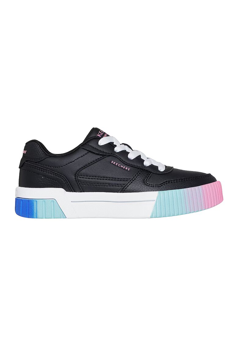 Skechers Pantofi sport Jade de piele ecologica cu platforma - Negru/Albastru royal/Alb optic