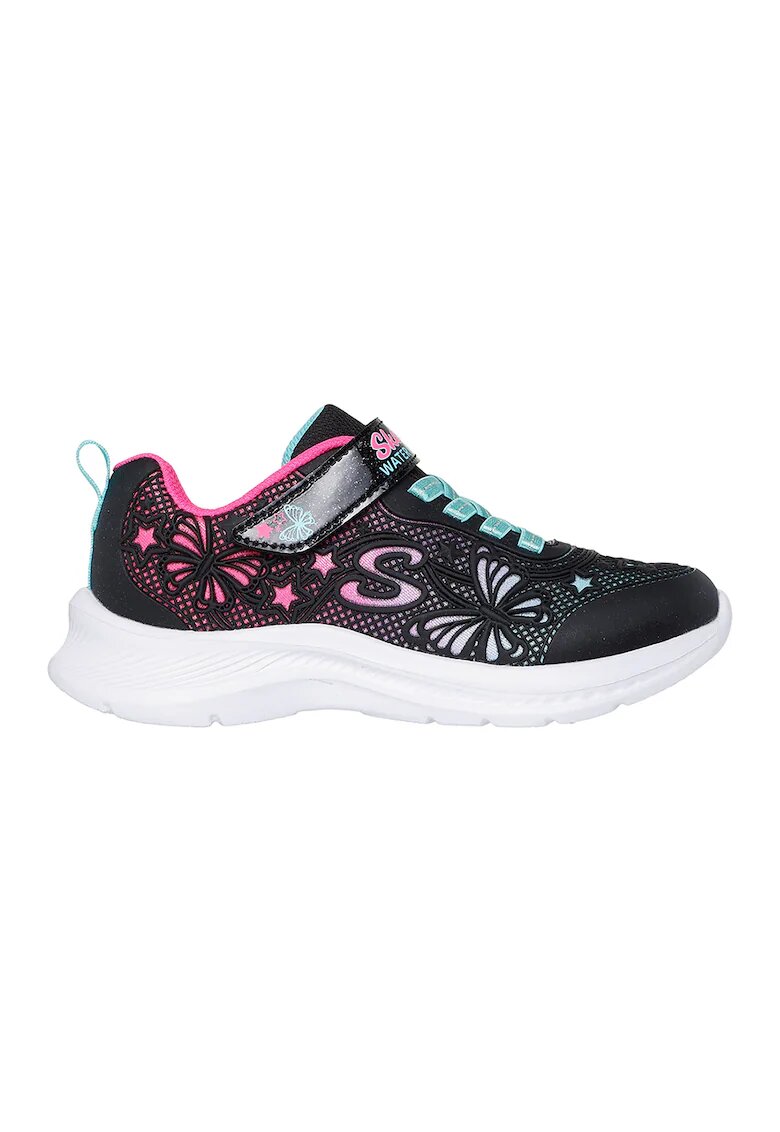 Skechers Pantofi sport Jumpsters 2.0 cu velcro si finisaj rezistent la apa - Negru/Fucsia/Albastru glaciar