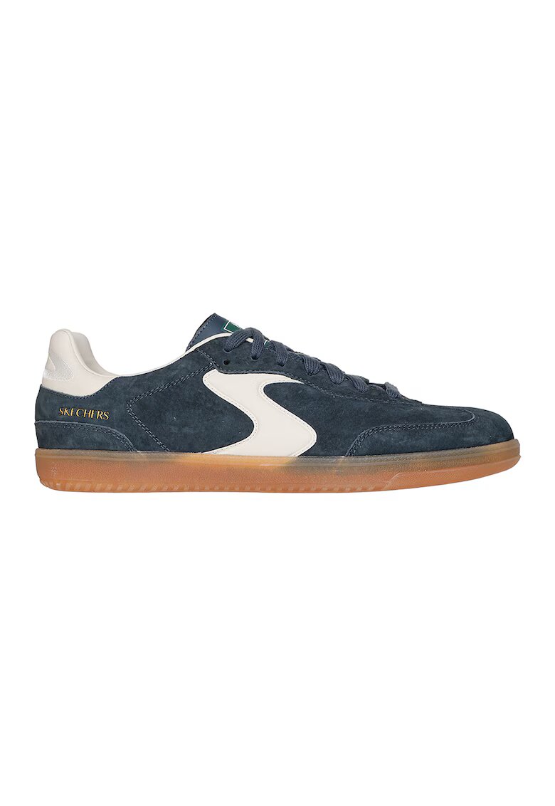 Skechers Pantofi sport low-cut Hotshot Azir de piele intoarsa - Albastru inchis/Crem