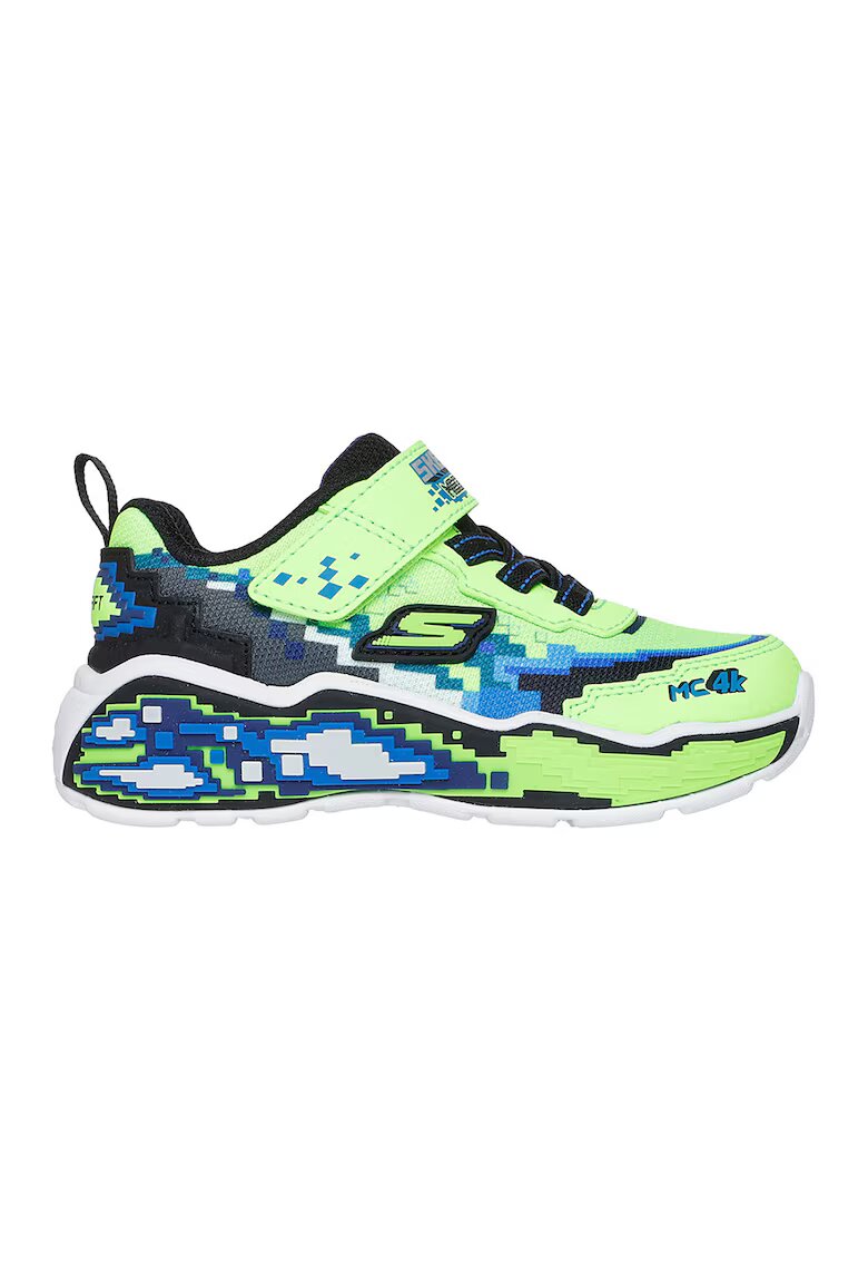 Skechers Pantofi sport Mega Scene cu velcro - Gri/Verde lime/Albastru