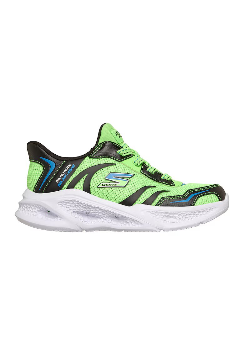 Skechers Pantofi sport Meteor slip-ins cu LED-uri - Negru/Verde lime