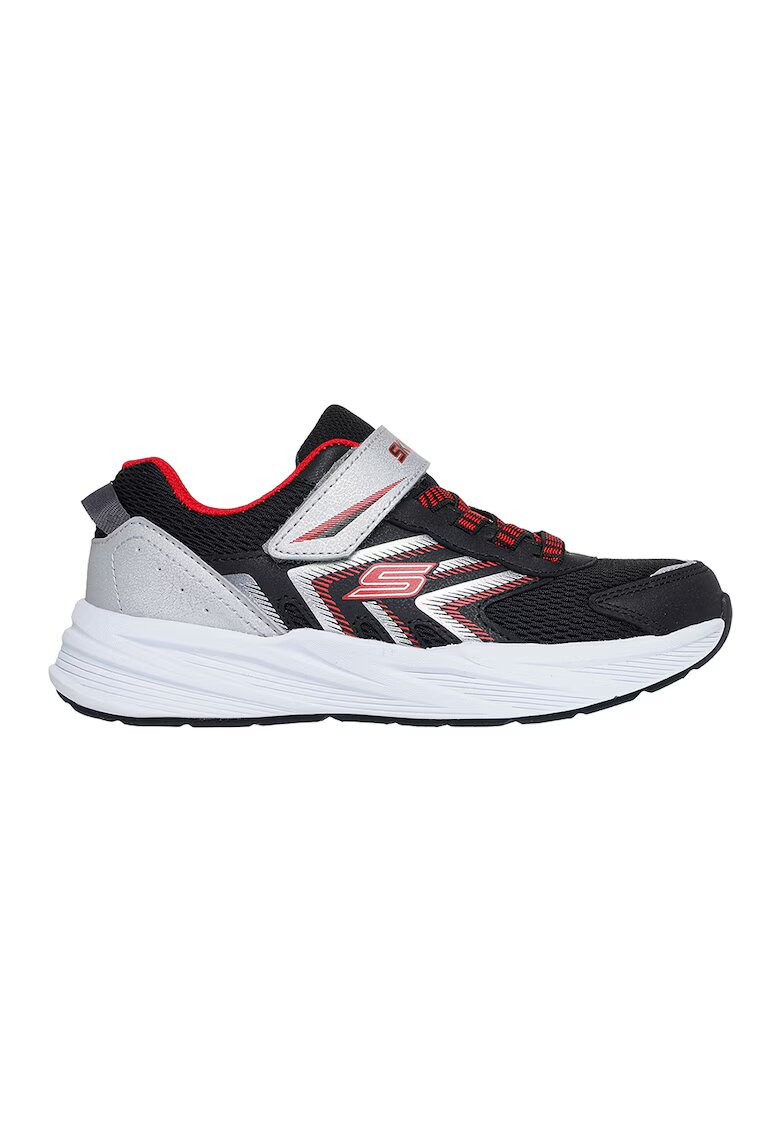 Skechers Pantofi sport Microspec Tread din plasa cu garnituri sintetice - Rosu/Negru/Gri deschis