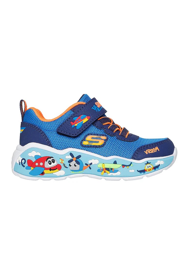 Skechers Pantofi sport Play Scene cu model si velcro - Portocaliu/Albastru/Bleumarin