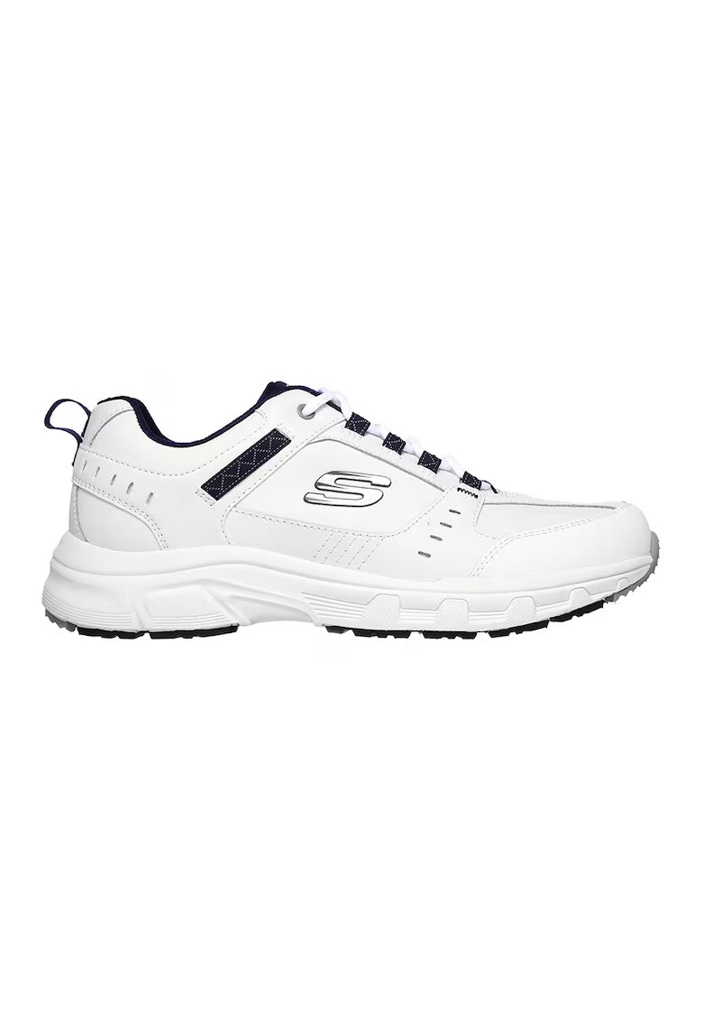 Skechers Pantofi sport relaxed fit din piele ecologica Oakcanyon - Alb/Bleumarin