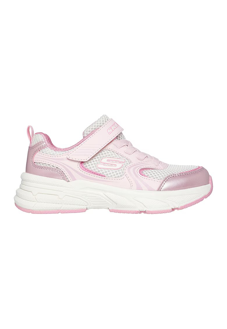 Skechers Pantofi sport Retro-Graph cu strat exterior de plasa si piele ecologica - Roz pastel/Alb murdar