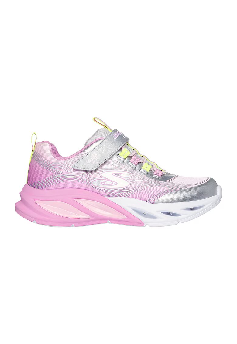 Skechers Pantofi sport S-Lights Cosmic Glow cu LED-uri - Roz/Verde lime/Argintiu
