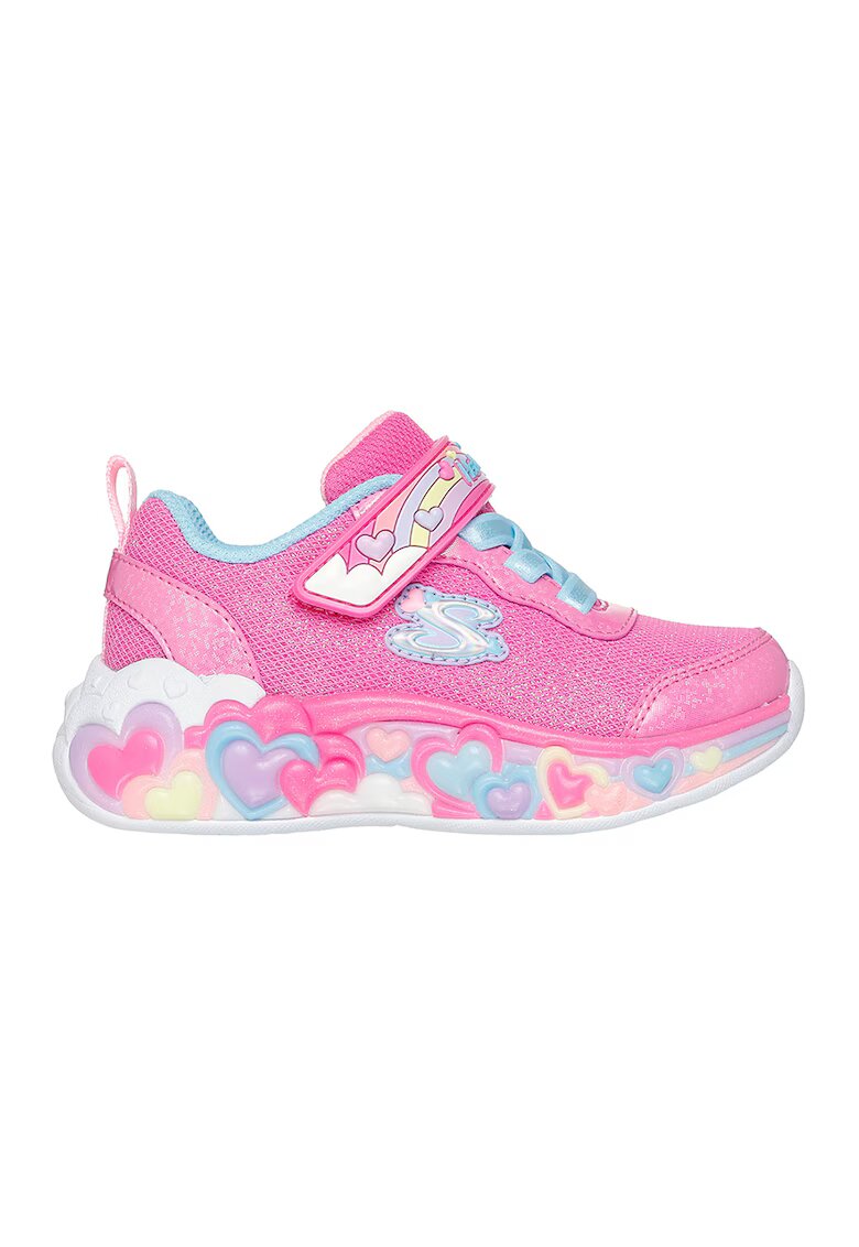 Skechers Pantofi sport S-Lights cu aspect stralucitor - Albastru pastel/Roz deschis