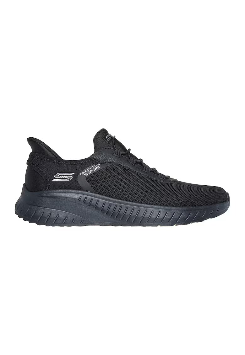 Skechers Pantofi sport slip-in din plasa si material sintetic Bobs - Negru