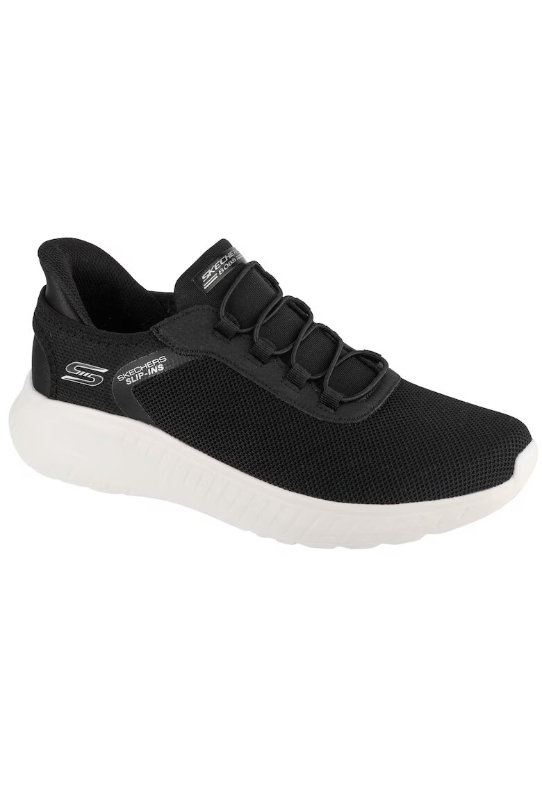 Skechers Pantofi sport slip-in din plasa si material sintetic Bobs - Negru mat