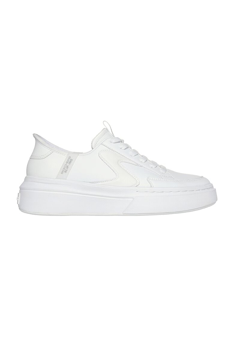 Skechers Pantofi sport slip-ins de piele ecologica - Alb