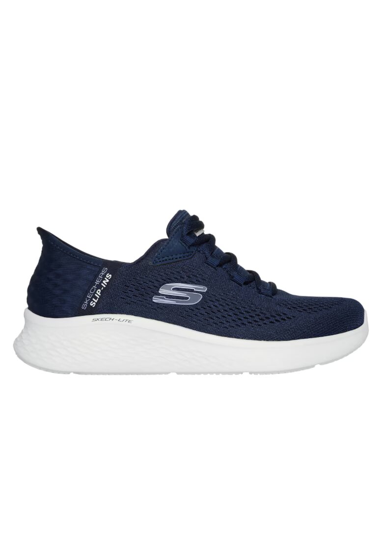 Skechers Pantofi sport Slip-Ins de piele ecologica cu sireturi - Bleumarin