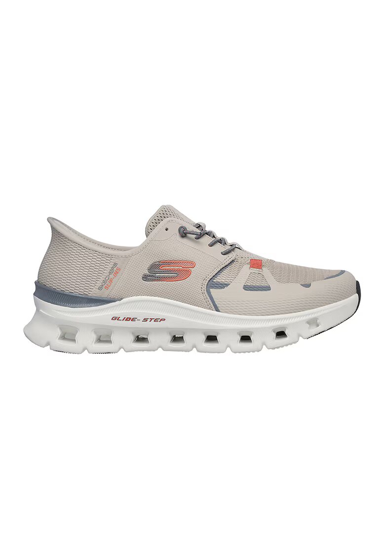 Skechers Pantofi sport slip-ins din material textil cu garnituri dinn material sintetic Glide Step Pro - Gri carbune/Maro taupe deschis