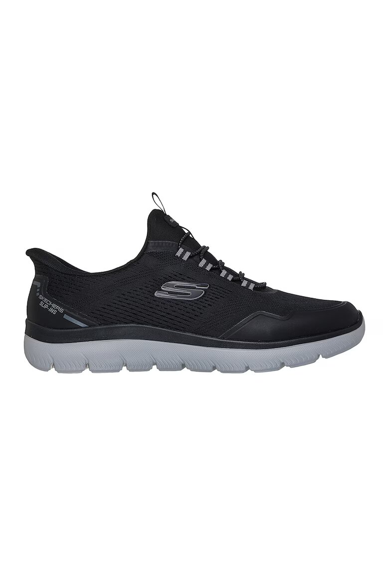 Skechers Pantofi sport slip-ins din plasa cu logo Summits-Top Rate - Negru/Gri