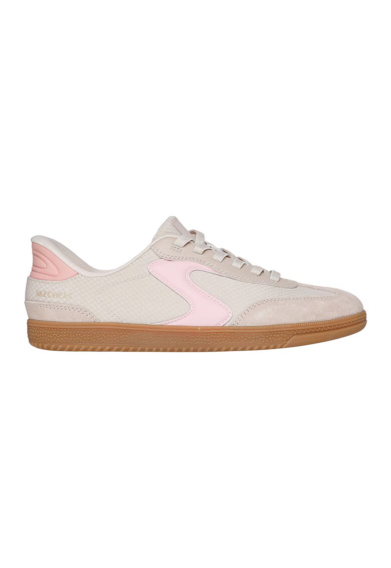 Skechers Pantofi sport Slip-ins® Hotshot cu detalii de piele intoarsa - Roz pastel/Maro nisip