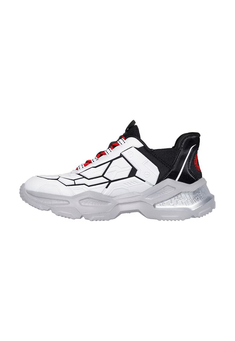 Skechers Pantofi sport slip-on cu garnituri din material textil Orbitron - Alb/Gri/Bleumarin