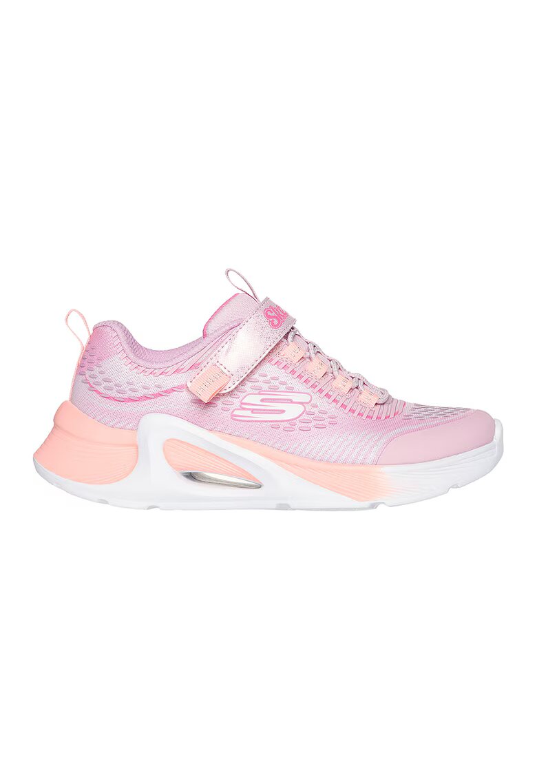 Skechers Pantofi sport Tide Tech cu velcro si segmente din material sintetic - Roz pastel/Piersica/Alb optic