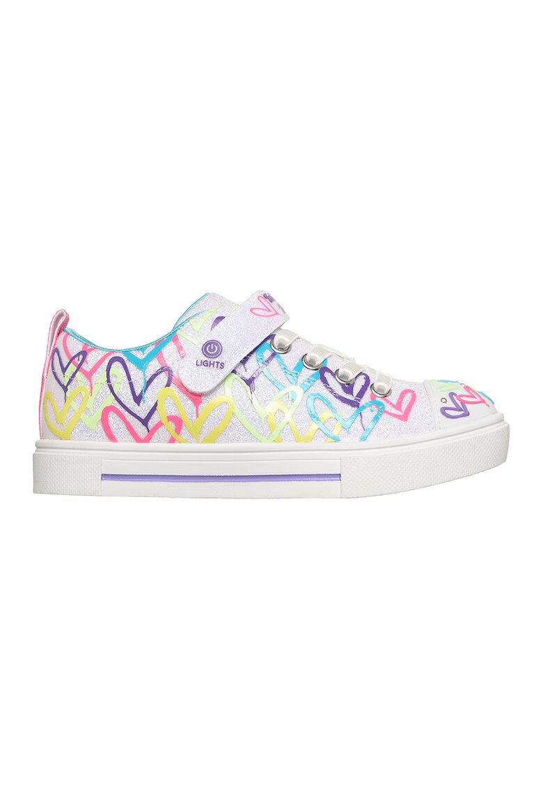Skechers Pantofi sport Twinkle Sparks-Love Medley cu imprimeu grafic - Galben/Violet deschis/Albastru