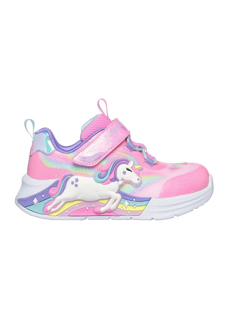 Skechers Pantofi sport Unicorn Chaser cu LED-uri - Alb/Roz