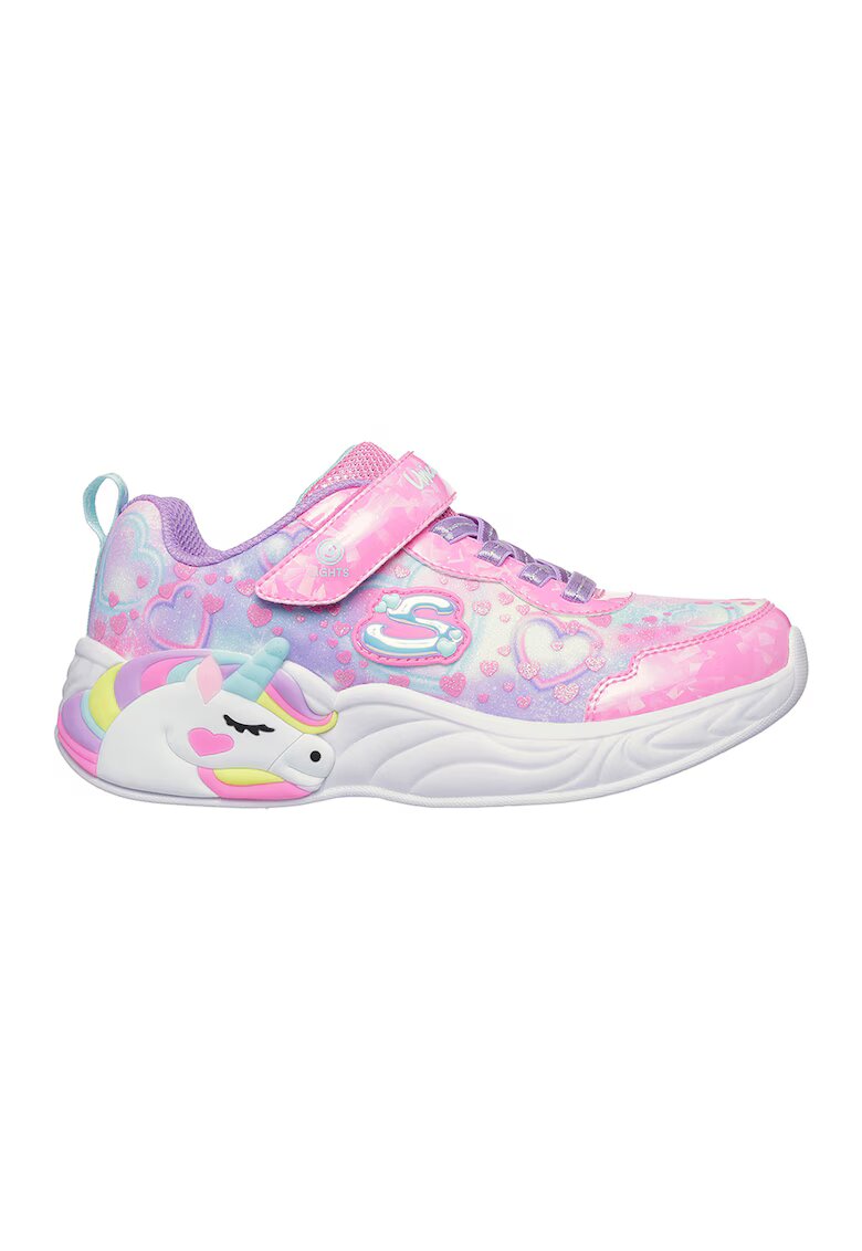 Skechers Pantofi sport Unicorn cu buton de pornire/oprire - Roz deschis/Lila