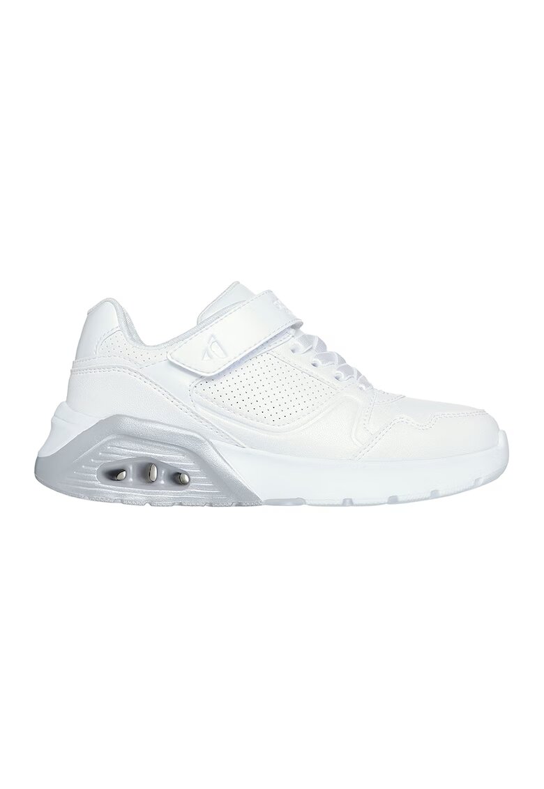 Skechers Pantofi sport Uno Lite 2.0 de piele ecologica cu velcro - Alb optic/Argintiu