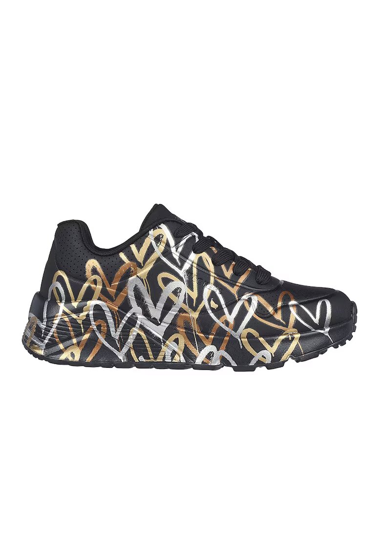 Skechers Pantofi Sport Uno Lite Metallic Love JR 314067L-BKGD - Fete - Negru