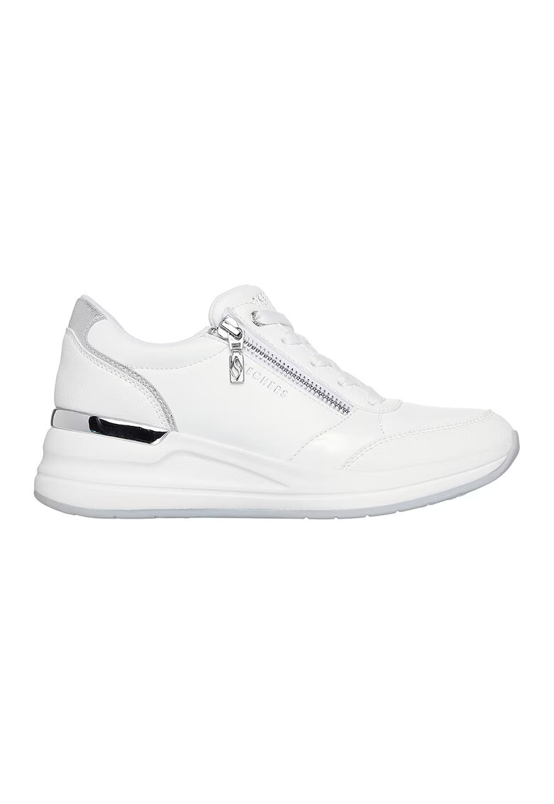 Skechers Pantofi sport wedge cu fermoar decorativ Billion 2 - Alb optic/Argintiu