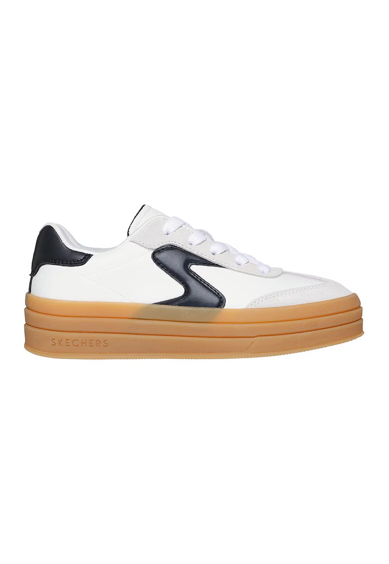 Skechers Pantofi sport Zinger Lift cu garnituri sintetice si de piele intoarsa - Negru/Alb optic/Caramel