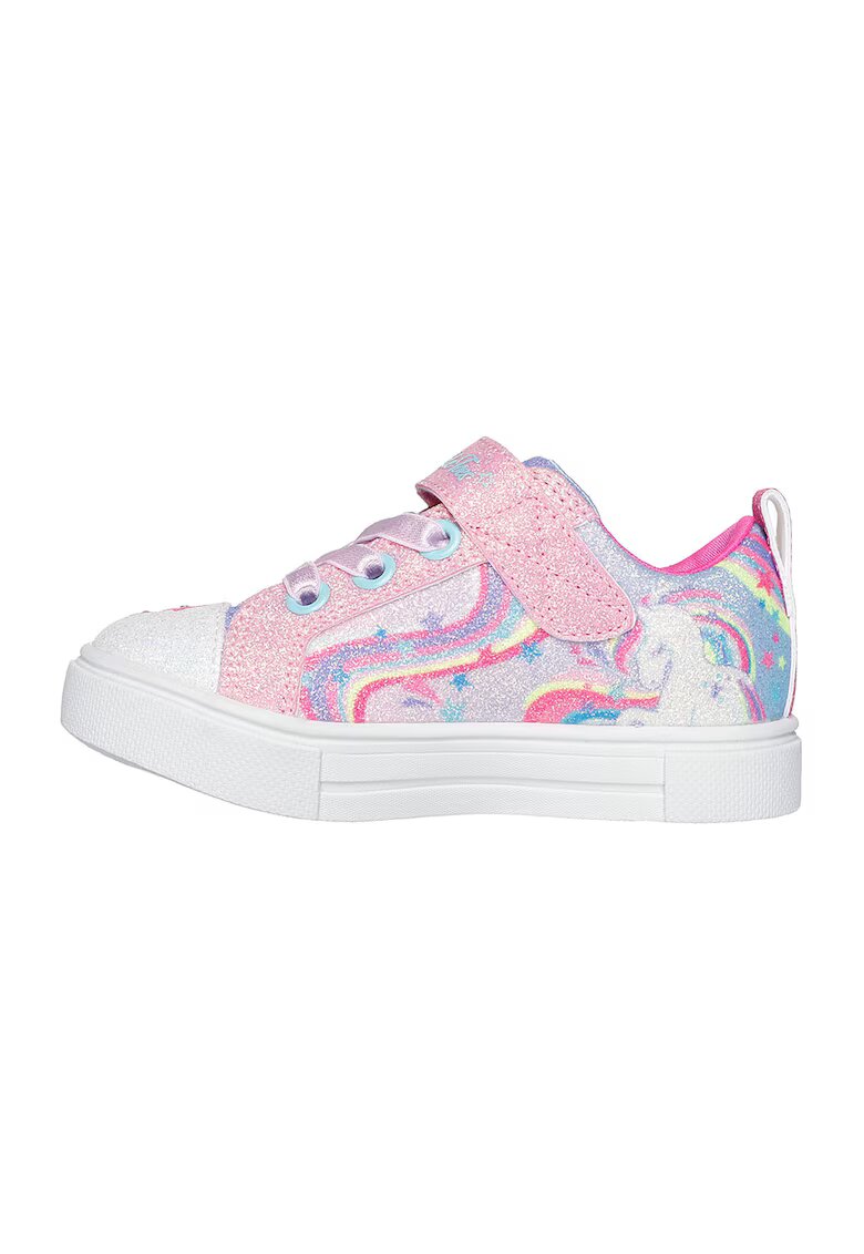 Skechers Pantofi stralucitori cu velcro si lumini Twinkle Sparks - Roz