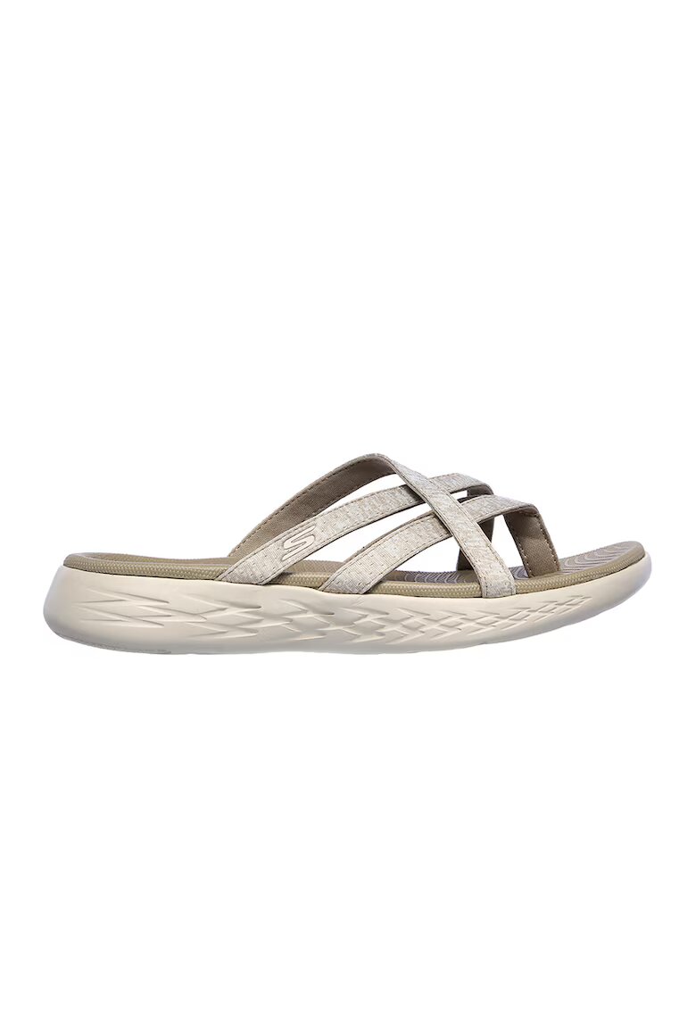 Skechers Papuci flip-flop textili On-The-Go - Maro taupe deschis