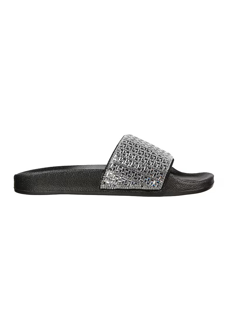 Skechers Papuci stralucitori Pop Ups - New Spark - Negru/Argintiu