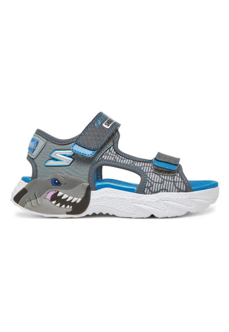 Skechers Sandale copii - Charcoal - piele ecologica - model Creature-Splash - Gri -