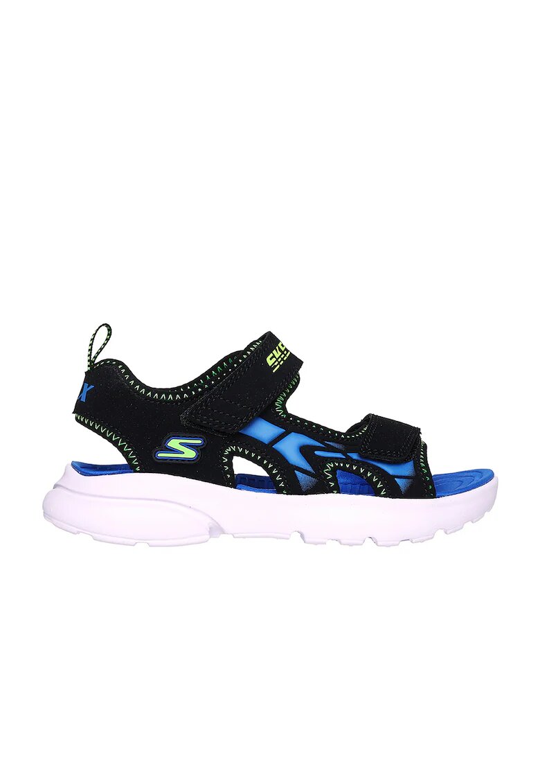 Skechers Sandale cu inchidere velcro si detalii logo - Negru/Albastru royal