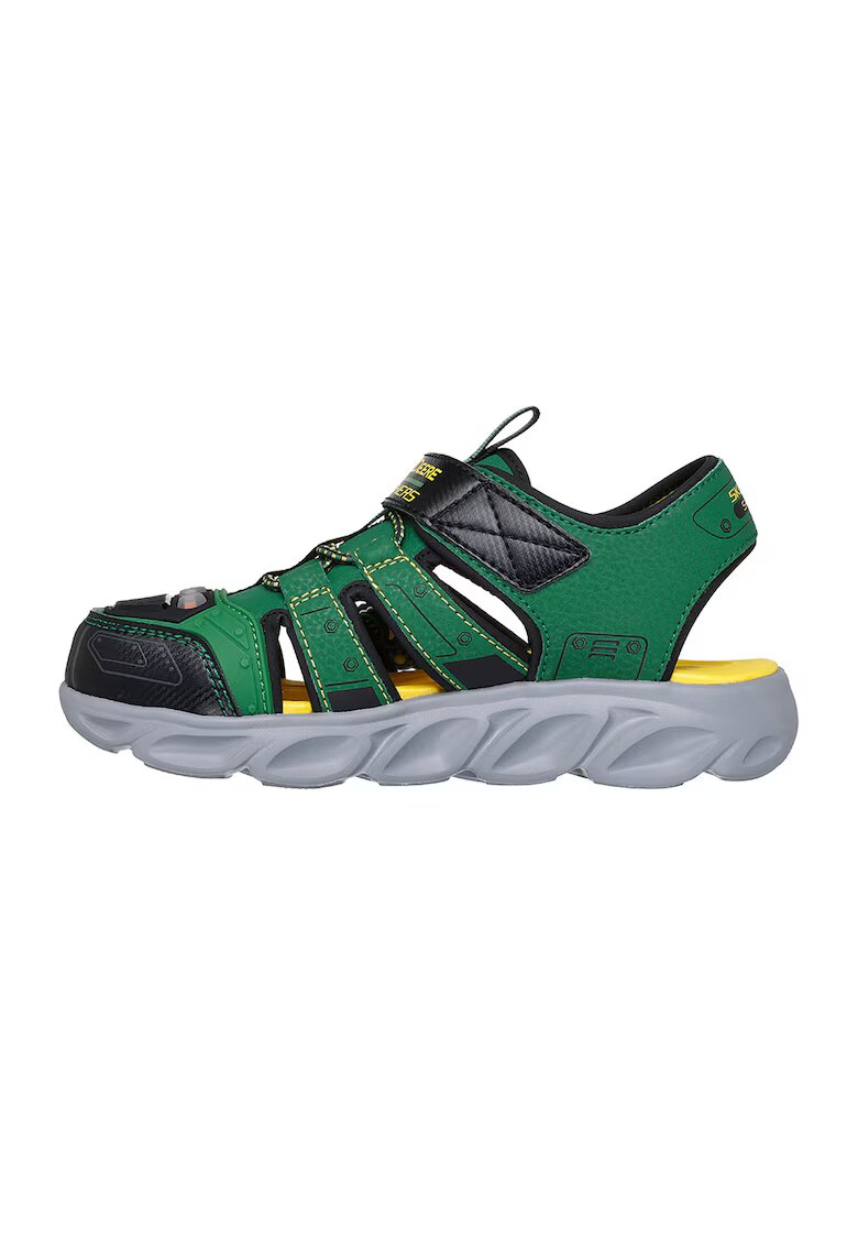 Skechers Sandale cu model - velcro si LED-uri - Verde/Negru