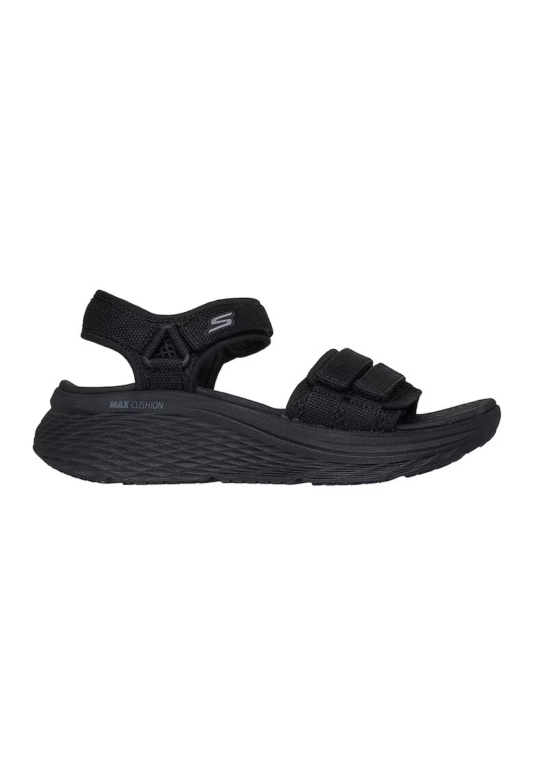 Skechers Sandale cu talpa plata si velcro - Negru